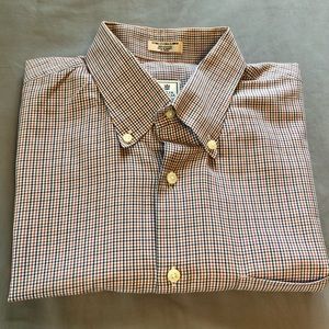 Peter Millar Men’s Red White Blue Plaid Button Down Shirt Size XXLarge